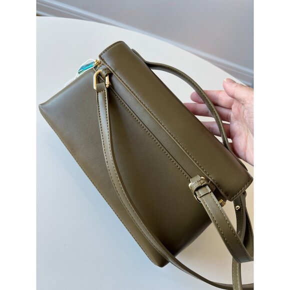 NWT JW PEI Thea Top Handle Bag Dark Olive Vegan Leather - Picture 3 of 11